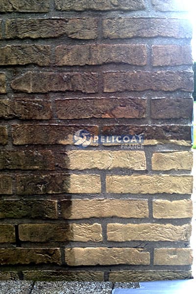 Pelicoat stone wall test France products cleaning renovation protection heritage laboratory Pelicoat